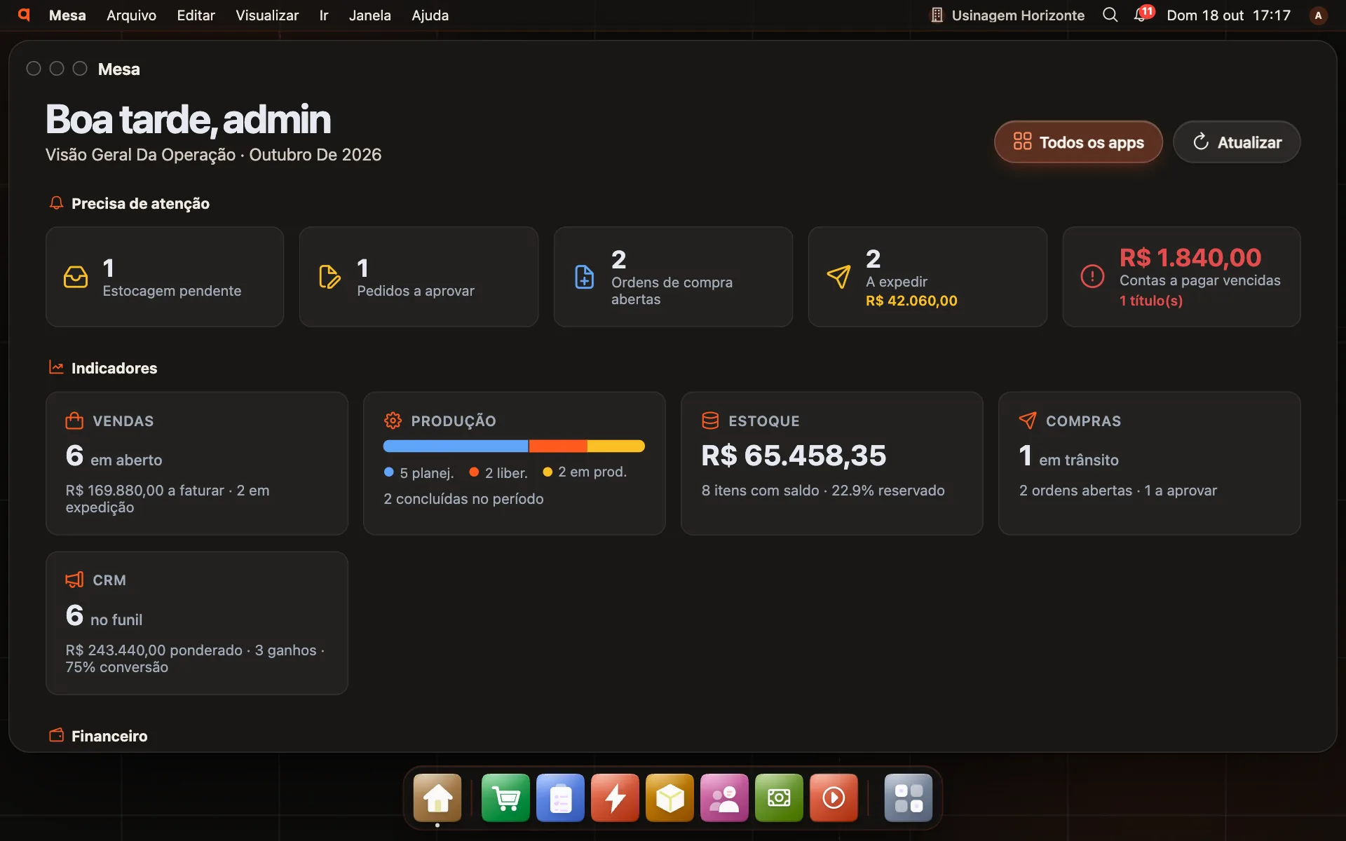 Cockpit — Torqa ERP